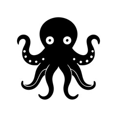octopus icon, octopus silhouette vector illustration-simple silhouette illustration of octopus, perfect for octopus logos and icons