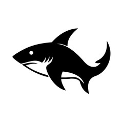 shark icon, shark silhouette vector illustration-simple silhouette illustration of shark, perfect for shark logos and icons