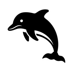 dolphin icon, dolphin silhouette vector illustration-simple silhouette illustration of dolphin, perfect for dolphin logos and icons