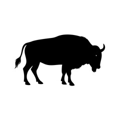 buffalo icon, buffalo silhouette vector illustration-simple silhouette illustration of buffalo, perfect for buffalo logos and icons