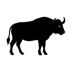 buffalo icon, buffalo silhouette vector illustration-simple silhouette illustration of buffalo, perfect for buffalo logos and icons
