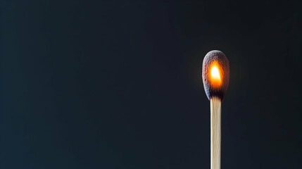 Burning Match In Dark Background