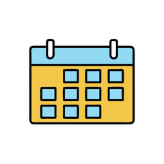 standard calendar grid on white background