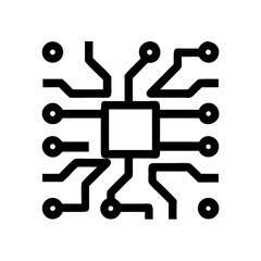 Illustration of microchip processor circuit board cpu technology motherboard integrated system design