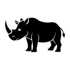 rhino icon, rhino silhouette vector illustration-simple silhouette illustration of rhino, perfect for rhino logos and icons