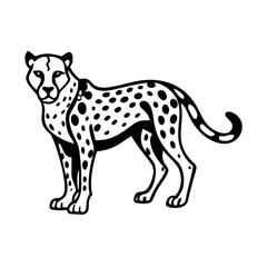 cheetah icon, cheetah silhouette vector illustration-simple silhouette illustration of cheetah, perfect for cheetah logos and icons