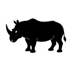 rhino icon, rhino silhouette vector illustration-simple silhouette illustration of rhino, perfect for rhino logos and icons