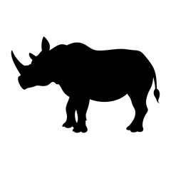 rhino icon, rhino silhouette vector illustration-simple silhouette illustration of rhino, perfect for rhino logos and icons