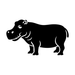 hippo icon, hippo silhouette vector illustration-simple silhouette illustration of hippo, perfect for hippo logos and icons