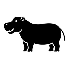hippo icon, hippo silhouette vector illustration-simple silhouette illustration of hippo, perfect for hippo logos and icons