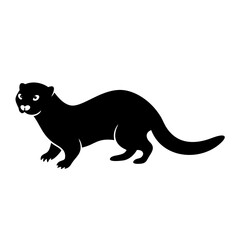 otter icon, otter silhouette vector illustration-simple silhouette illustration of otter, perfect for otter logos and icons