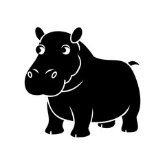 hippo icon, hippo silhouette vector illustration-simple silhouette illustration of hippo, perfect for hippo logos and icons