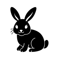 rabbit icon, rabbit silhouette vector illustration-simple silhouette illustration of rabbit, perfect for rabbit logos and icons