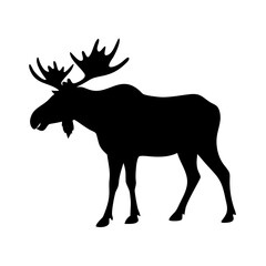 moose icon, moose silhouette vector illustration-simple silhouette illustration of moose, perfect for moose logos and icons