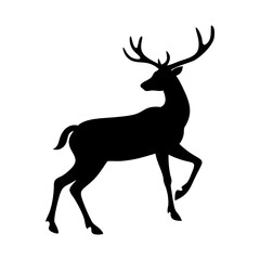 deer icon, deer silhouette vector illustration-simple silhouette illustration of deer, perfect for deer logos and icons