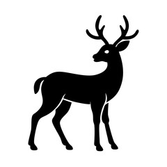 deer icon, deer silhouette vector illustration-simple silhouette illustration of deer, perfect for deer logos and icons