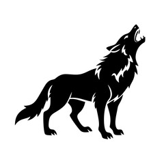 wolf icon, wolf silhouette vector illustration-simple silhouette illustration of wolf, perfect for wolf logos and icons