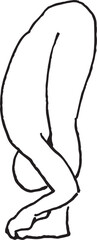 yoga-pose-Padangusthasana, Big Toe Pose,-illustration