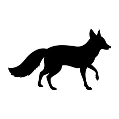 fox icon, fox silhouette vector illustration-simple silhouette illustration of fox, perfect for fox logos and icons