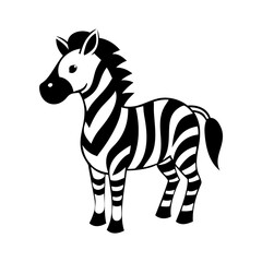 zebra icon, zebra silhouette vector illustration-simple silhouette illustration of zebra, perfect for zebra logos and icons