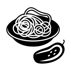 spiralized zucchini icon, spiralized zucchini silhouette vector illustration-simple silhouette illustration of spiralized zucchini, perfect for spiralized zucchini logos and icons