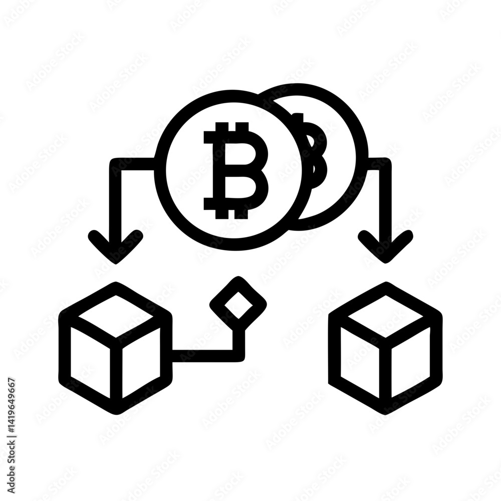 Aufkleber bitcoin blockchain cryptocurrency technology digital money finance network block chain crypto asset