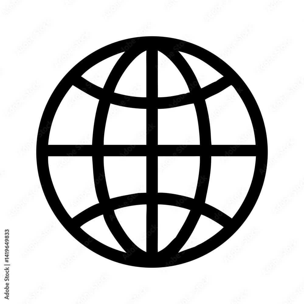 Poster globe world earth global sphere planet map geography international network internet connection web i