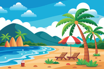 Obraz premium Seaside Vector Background