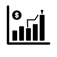 Financial chart graph business diagram report market growth investment dollar analysis success