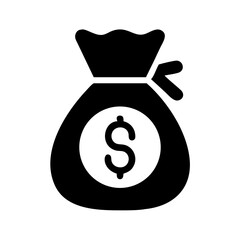 Money bag wealth finance savings investment currency cash profit income economy dollar symbol icon
