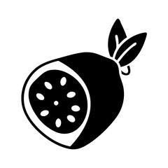 radish slice icon, radish slice silhouette vector illustration-simple silhouette illustration of radish slice, perfect for radish slice logos and icons