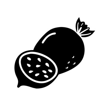 black passion fruit cut open clip art preview