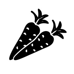 baby carrots icon, baby carrots silhouette vector illustration-simple silhouette illustration of baby carrots, perfect for baby carrots logos and icons