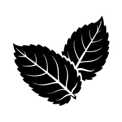 mint leaves icon, mint leaves silhouette vector illustration-simple silhouette illustration of mint leaves, perfect for mint leaves logos and icons © Md