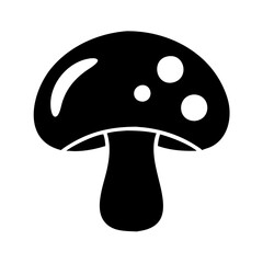 button mushroom icon, button mushroom silhouette vector illustration-simple silhouette illustration of button mushroom, perfect for button mushroom logos and icons