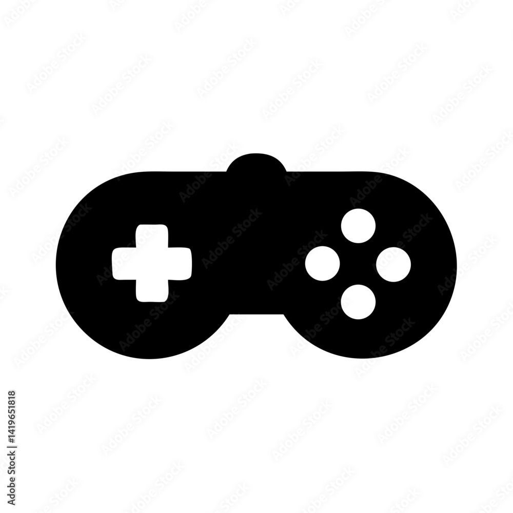 Poster illustration of a game controller gamepad joystick for gaming vector graphic design and icons for ap
