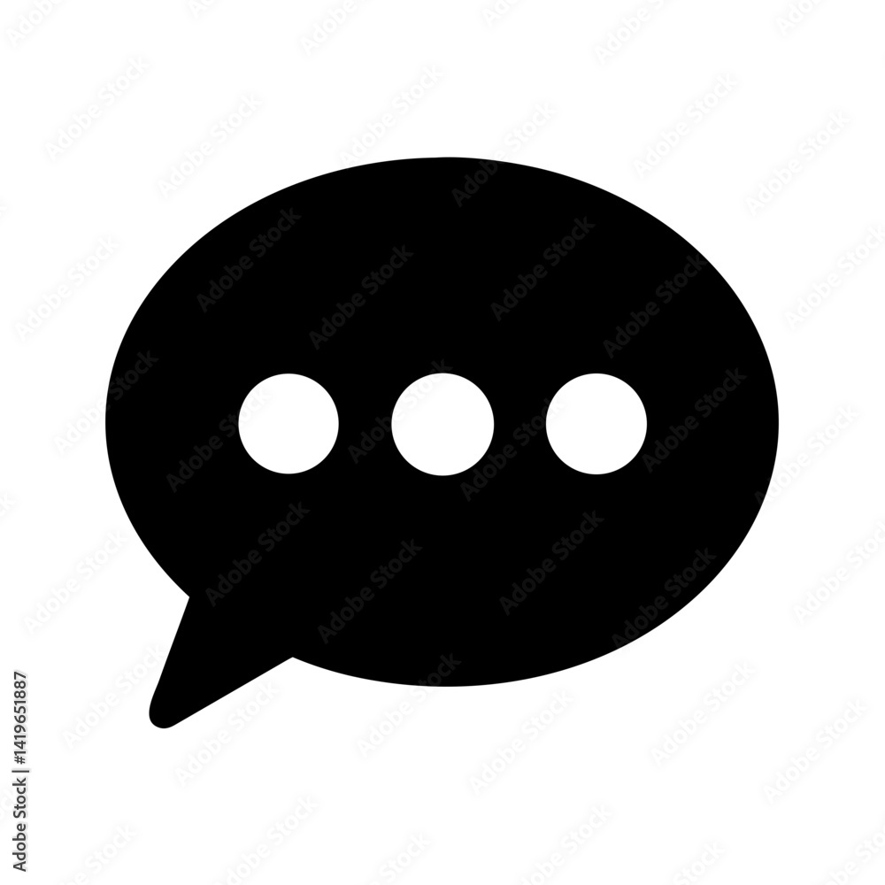 Poster chat bubble message speech communication conversation dialog discussion talking texting icon vector 