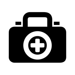 First aid kit medical healthcare emergency health safety hospital doctor aid cross medicine bag icon