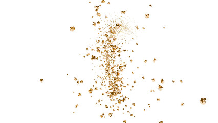 光り輝く金の粒子が飛び散るイラスト　背景透過