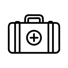 Medical first aid kit health care emergency help aid box doctor hospital treatment medicine bag icon