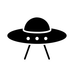 Ufo flying saucer alien space ship spaceship extraterrestrial technology science fiction icon vector graphic