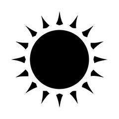Black sun sunshine summer sunlight heat light bright solar energy weather forecast symbol graphic icon vector illustration design