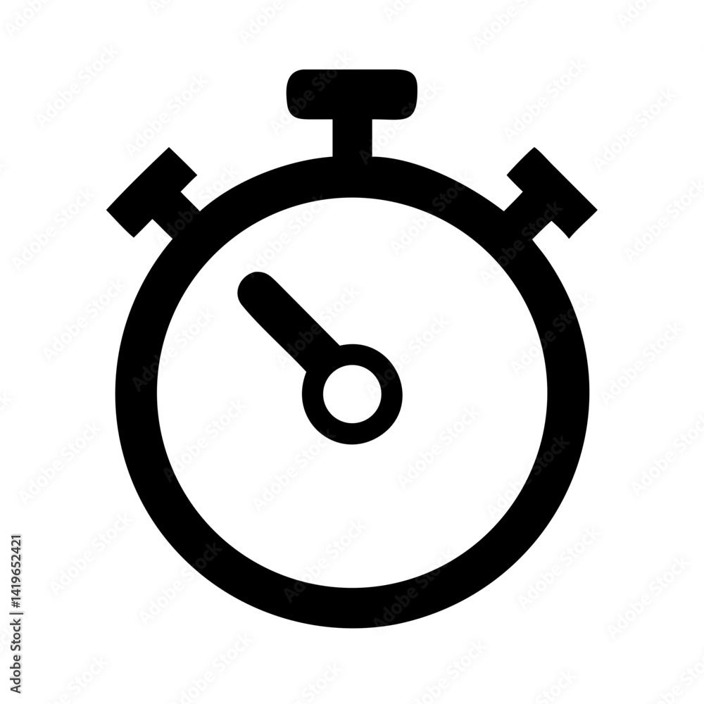 Poster stopwatch timer clock time chronometer countdown deadline measure speed second watch icon vector