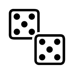Illustration of dice game gambling chance luck risk play casino number dot square icon vector