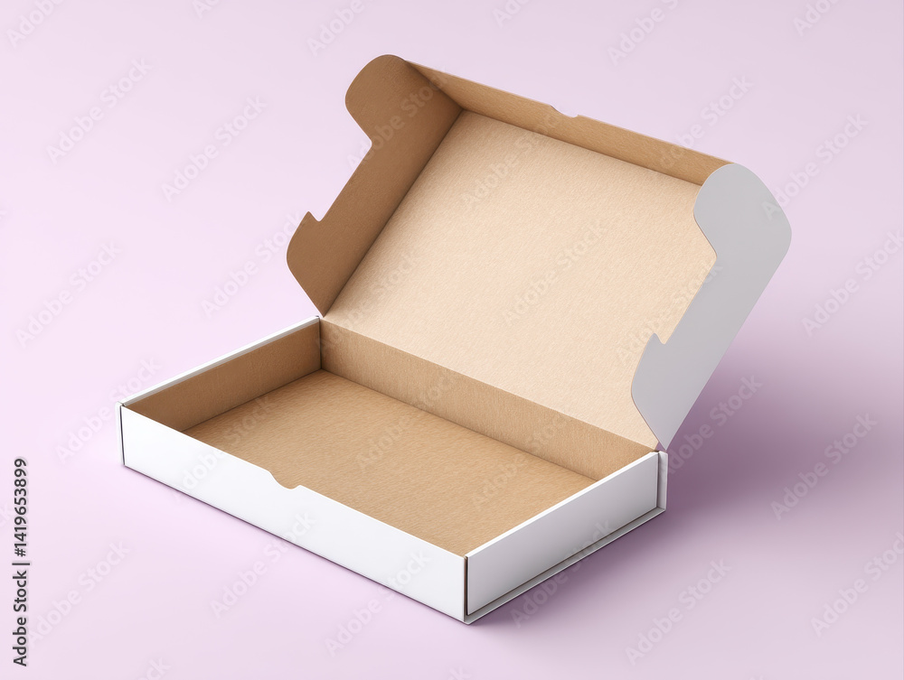 Aufkleber clean mockup of empty box showcases its simple design and versatility for various packaging needs. p