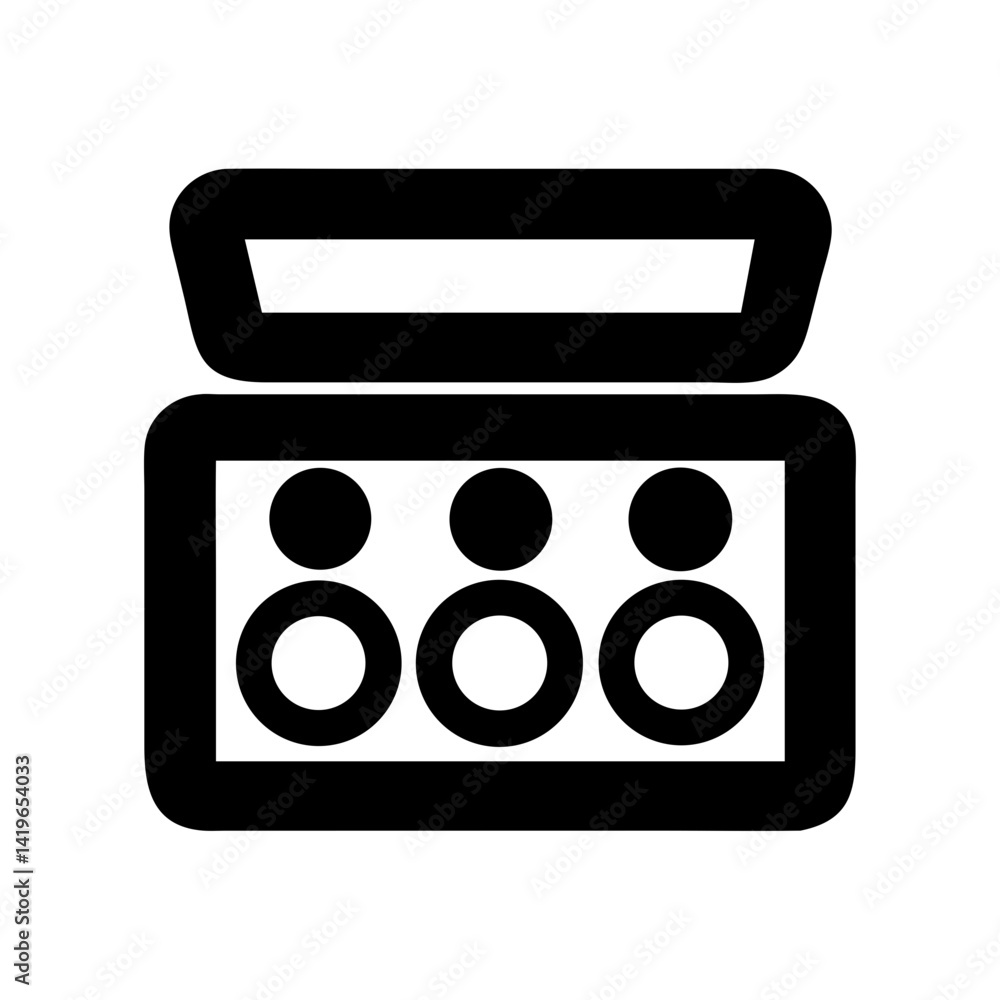 Poster discover open box icon vector graphic design element for presentation and creative projects use case