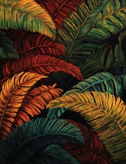 Vibrant tropical foliage backdrop