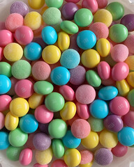 colorful candy, candy mix, sweet treats, candy in bowl, rainbow candy, candy on table, bright candy, candy display, candy spread, colorful sweets, fun candy, top view candy, candy collection, candy cl