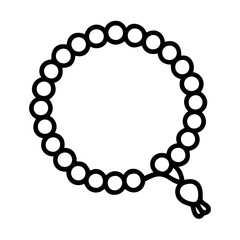 Illustration of buddhist prayer beads mala meditation beads spiritual jewelry accessory item
