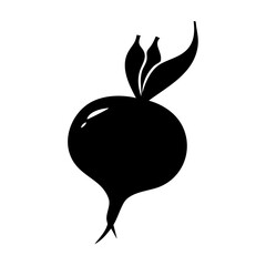 Obraz premium turnip icon, turnip silhouette vector illustration-simple silhouette illustration of turnip, perfect for turnip logos and icons